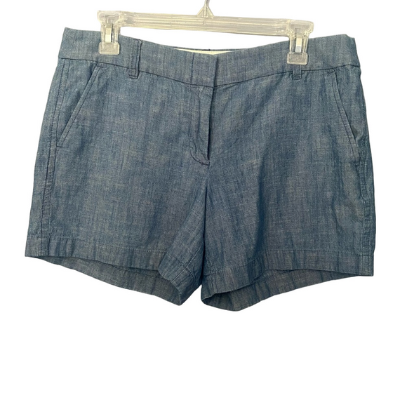 J. Crew Blue Chambray Denim Shorts Women’s Size 8 - Picture 1 of 9